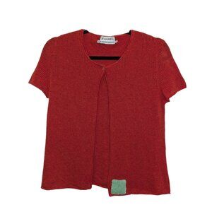 Chanel Vintage Red Cashmere Cardigan Sweater Tank Twinset 00C 2000 S 4 6 RARE